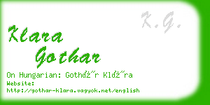 klara gothar business card